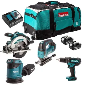 Pack 4 outils 18V (2x5.0 Ah) dans un sac - MAKITA DLXCBO036